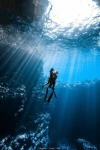 Snorkeling a cave in Vava'u